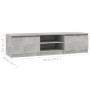 Mueble de TV madera contrachapada gris hormigón 140x40x35,5 cm de vidaXL, Muebles TV - Ref: Foro24-800652, Precio: 80,68 €, D...