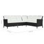 Set de muebles de jardín 3 pzas y cojines ratán sintético negro de vidaXL, Conjuntos de jardín - Ref: Foro24-48154, Precio: 7...