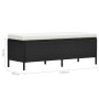 Set de muebles de jardín 3 pzas y cojines ratán sintético negro de vidaXL, Conjuntos de jardín - Ref: Foro24-48154, Precio: 7...