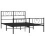 Estructura de cama cabecero y estribo metal negro 140x190 cm de vidaXL, Camas y somieres - Ref: Foro24-355481, Precio: 119,52...