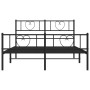 Estructura de cama cabecero y estribo metal negro 140x190 cm de vidaXL, Camas y somieres - Ref: Foro24-355481, Precio: 119,52...