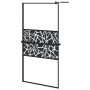 Mampara ducha con estante vidrio ESG y aluminio negro 100x195cm de vidaXL, Paredes y mamparas de ducha - Ref: Foro24-3185476,...