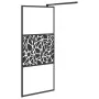 Shower screen with ESG glass shelf and black aluminum 100x195cm by vidaXL, Shower walls and screens - Ref: Foro24-3185476, Pr...