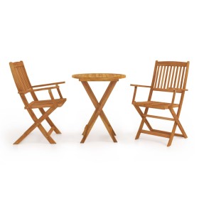 Mesa y sillas bistró plegables 3 pzas madera maciza de acacia de vidaXL, Conjuntos de jardín - Ref: Foro24-43381, Precio: 154...