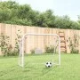 Portería de fútbol con red acero y poliéster blanco 125x96x60cm de vidaXL, Porterías de fútbol - Ref: Foro24-93732, Precio: 5...