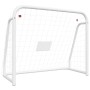 Portería de fútbol con red acero y poliéster blanco 125x96x60cm de vidaXL, Porterías de fútbol - Ref: Foro24-93732, Precio: 5...