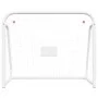 Portería de fútbol con red acero y poliéster blanco 125x96x60cm de vidaXL, Porterías de fútbol - Ref: Foro24-93732, Precio: 5...