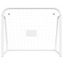 Portería de fútbol con red acero y poliéster blanco 125x96x60cm de vidaXL, Porterías de fútbol - Ref: Foro24-93732, Precio: 5...