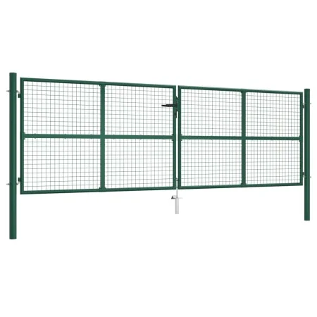 Grünes Gartengittertor aus Stahl, 400 x 125 cm von vidaXL, Gartentore - Ref: Foro24-145749, Preis: 437,10 €, Rabatt: %