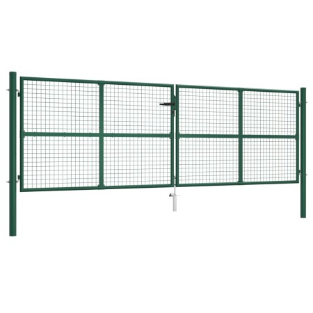 Puerta de malla para jardín de acero verde 400x125 cm de vidaXL, Puertas de jardín - Ref: Foro24-145749, Precio: 405,56 €, De...
