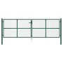 Puerta de malla para jardín de acero verde 400x125 cm de vidaXL, Puertas de jardín - Ref: Foro24-145749, Precio: 405,56 €, De...