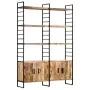 Estantería de 4 niveles madera de mango rugosa 124x30x180 cm de vidaXL, Librerías y estanterías - Ref: Foro24-284418, Precio:...