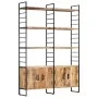 Estantería de 4 niveles madera de mango rugosa 124x30x180 cm de vidaXL, Librerías y estanterías - Ref: Foro24-284418, Precio:...