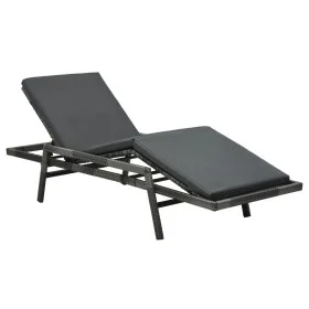 Garden lounger with gray synthetic rattan cushion by vidaXL, Loungers - Ref: Foro24-48147, Price: 163,33 €, Discount: %