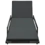 Garden lounger with gray synthetic rattan cushion by vidaXL, Loungers - Ref: Foro24-48147, Price: 163,33 €, Discount: %