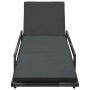 Tumbona de jardín con cojín de ratán sintético gris de vidaXL, Tumbonas - Ref: Foro24-48147, Precio: 157,02 €, Descuento: %