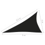 Toldo de vela triangular tela Oxford negro 4x5x6,4 m de vidaXL, Sombrillas - Ref: Foro24-135789, Precio: 39,02 €, Descuento: %