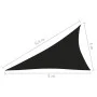 Toldo de vela triangular tela Oxford negro 4x5x6,4 m de vidaXL, Sombrillas - Ref: Foro24-135789, Precio: 38,22 €, Descuento: %