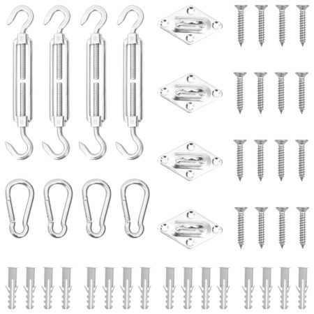 Juego de accesorios para toldo de vela 12 pzas acero inoxidable de vidaXL, Acessorios para toldos - Ref: Foro24-310241, Preci...
