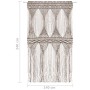Cortina de macramé algodón gris taupé 140x240 cm de vidaXL, Cortinas y visillos - Ref: Foro24-323984, Precio: 50,99 €, Descue...