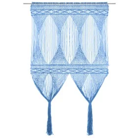 Cortina de macramé algodón azul 140x240 cm by vidaXL, Curtains and curtains - Ref: Foro24-323990, Price: 47,06 €, Discount: %