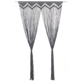 Cortina de macramé algodón gris antracita 140x240 cm de vidaXL, Cortinas y visillos - Ref: Foro24-323992, Precio: 54,80 €, De...