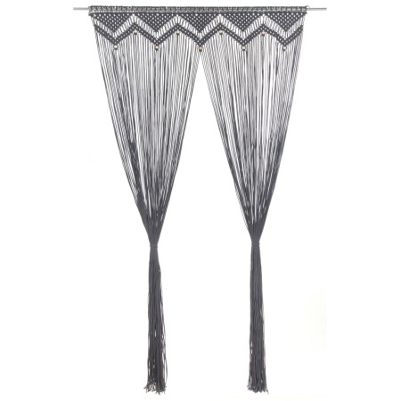 Cortina de macramé algodón gris antracita 140x240 cm de vidaXL, Cortinas y visillos - Ref: Foro24-323992, Precio: 54,80 €, De...
