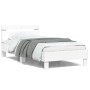 Estructura cama con cabecero madera ingeniería blanco 100x200cm de vidaXL, Camas y somieres - Ref: Foro24-838526, Precio: 80,...