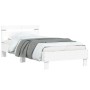 Estructura cama con cabecero madera ingeniería blanco 100x200cm de vidaXL, Camas y somieres - Ref: Foro24-838526, Precio: 80,...