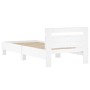 Estructura cama con cabecero madera ingeniería blanco 100x200cm de vidaXL, Camas y somieres - Ref: Foro24-838526, Precio: 80,...