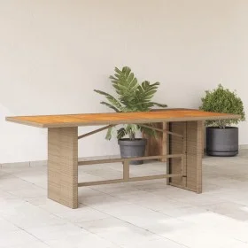 Gartentisch mit PE-Rattan-Oberfläche in Beige aus Holz, 190x80x74 cm. von vidaXL, Gartentische - Ref: Foro24-365311, Preis: 2...