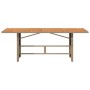 Mesa de jardín superficie de madera ratán PE beige 190x80x74 cm de vidaXL, Mesas de jardín - Ref: Foro24-365311, Precio: 243,...