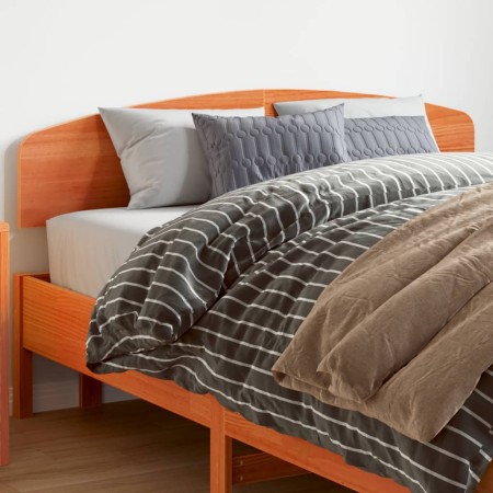 Cabecero de cama madera maciza de pino marrón cera 140 cm de vidaXL, Cabeceros y pies de cama - Ref: Foro24-842505, Precio: 5...