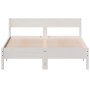 Estructura de cama con cabecero madera pino blanco 140x190 cm de vidaXL, Camas y somieres - Ref: Foro24-842767, Precio: 135,1...