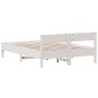 Estructura de cama con cabecero madera pino blanco 140x190 cm de vidaXL, Camas y somieres - Ref: Foro24-842767, Precio: 135,1...
