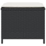 Taburetes de jardín con cojines 4 uds ratán PE negro 41x41x36cm de vidaXL, Otomanas de exterior - Ref: Foro24-365041, Precio:...