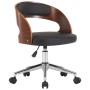 Silla de comedor giratoria madera curvada cuero sintético negro de vidaXL, Sillas de comedor - Ref: Foro24-287421, Precio: 13...