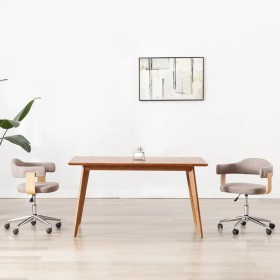 Silla de comedor giratoria de madera curvada y tela gris taupe de vidaXL, Sillas de comedor - Ref: Foro24-287420, Precio: 156...