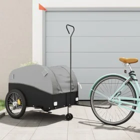 Remolque para bicicleta hierro negro y gris 45 kg de vidaXL, Remolques para bicicletas - Ref: Foro24-94154, Precio: 105,66 €,...