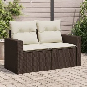 Sofá de jardín con cojines 2 plazas ratán sintético marrón by vidaXL, Outdoor sofas - Ref: Foro24-366220, Price: 177,30 €, Di...