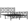 Estructura de cama cabecero y estribo metal negro 140x190 cm de vidaXL, Camas y somieres - Ref: Foro24-374259, Precio: 133,79...