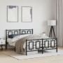 Estructura de cama cabecero y estribo metal negro 140x190 cm de vidaXL, Camas y somieres - Ref: Foro24-374259, Precio: 133,79...