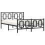 Estructura de cama cabecero y estribo metal negro 140x190 cm de vidaXL, Camas y somieres - Ref: Foro24-374259, Precio: 133,79...