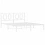 Estructura de cama de metal con cabecero blanca 150x200 cm de vidaXL, Camas y somieres - Ref: Foro24-374292, Precio: 106,04 €...