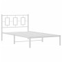 Estructura de cama de metal con cabecero blanco 100x190 cm de vidaXL, Camas y somieres - Ref: Foro24-374284, Precio: 74,05 €,...
