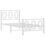 Estructura cama metal con cabecero y pie cama blanca 90x200 cm de vidaXL, Camas y somieres - Ref: Foro24-374301, Precio: 85,9...