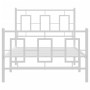Estructura cama metal con cabecero y pie cama blanca 90x200 cm de vidaXL, Camas y somieres - Ref: Foro24-374301, Precio: 85,9...