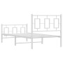 Estructura cama metal con cabecero y pie cama blanca 90x200 cm de vidaXL, Camas y somieres - Ref: Foro24-374301, Precio: 85,9...