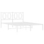Estructura de cama de metal con cabecero blanca 140x190 cm de vidaXL, Camas y somieres - Ref: Foro24-374290, Precio: 103,83 €...