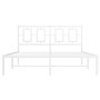 Estructura de cama de metal con cabecero blanca 140x190 cm de vidaXL, Camas y somieres - Ref: Foro24-374290, Precio: 103,83 €...